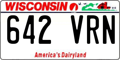WI license plate 642VRN