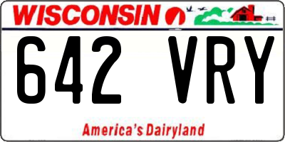 WI license plate 642VRY