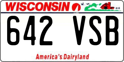 WI license plate 642VSB