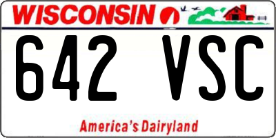 WI license plate 642VSC