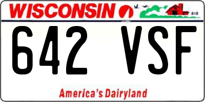 WI license plate 642VSF