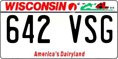 WI license plate 642VSG
