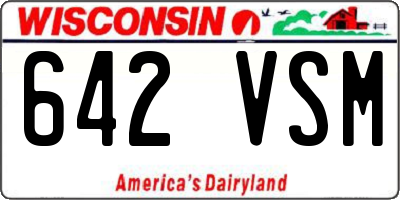 WI license plate 642VSM