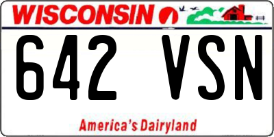 WI license plate 642VSN