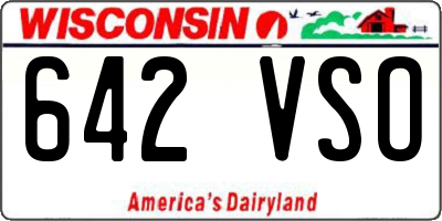 WI license plate 642VSO