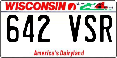 WI license plate 642VSR