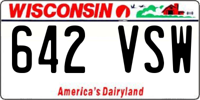 WI license plate 642VSW