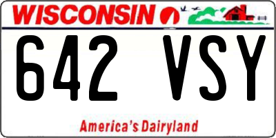 WI license plate 642VSY
