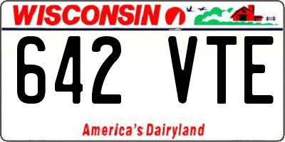 WI license plate 642VTE