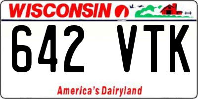 WI license plate 642VTK