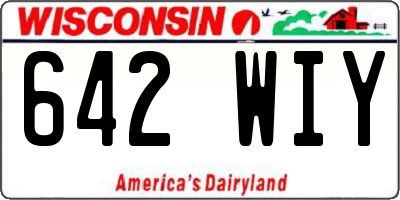 WI license plate 642WIY