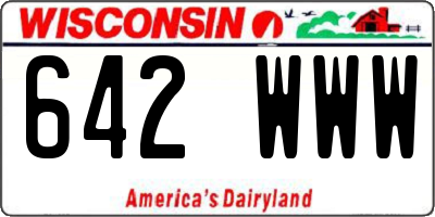 WI license plate 642WWW