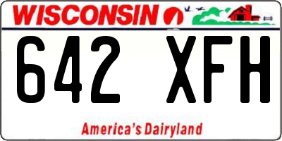 WI license plate 642XFH