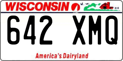 WI license plate 642XMQ