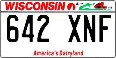 WI license plate 642XNF