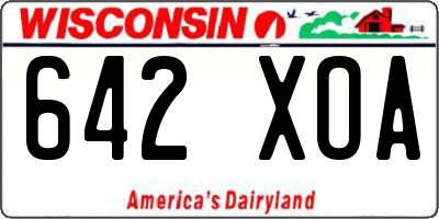 WI license plate 642XOA