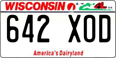 WI license plate 642XOD
