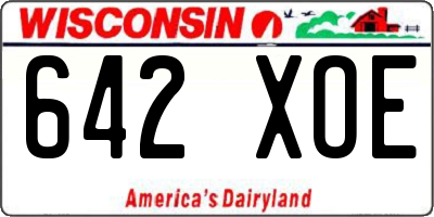 WI license plate 642XOE