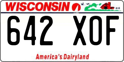 WI license plate 642XOF