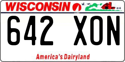 WI license plate 642XON