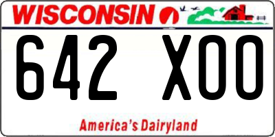WI license plate 642XOO