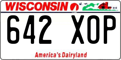 WI license plate 642XOP