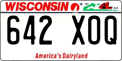 WI license plate 642XOQ