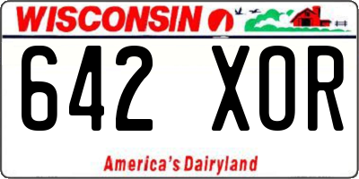 WI license plate 642XOR