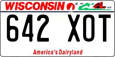 WI license plate 642XOT
