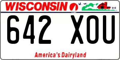 WI license plate 642XOU