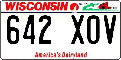 WI license plate 642XOV