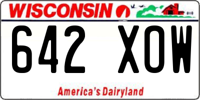 WI license plate 642XOW