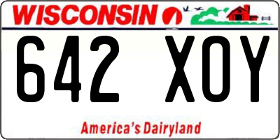 WI license plate 642XOY