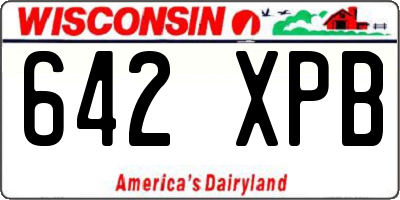 WI license plate 642XPB
