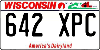 WI license plate 642XPC