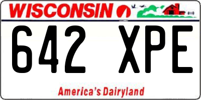 WI license plate 642XPE
