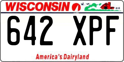 WI license plate 642XPF