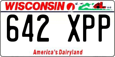 WI license plate 642XPP