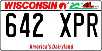 WI license plate 642XPR