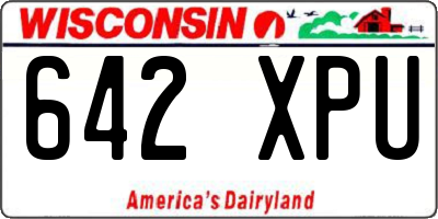 WI license plate 642XPU