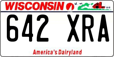 WI license plate 642XRA