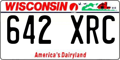 WI license plate 642XRC