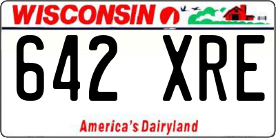 WI license plate 642XRE