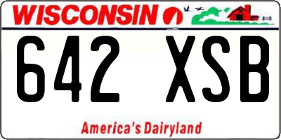 WI license plate 642XSB