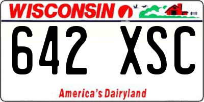 WI license plate 642XSC
