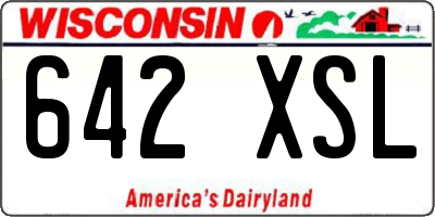 WI license plate 642XSL