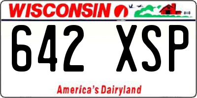 WI license plate 642XSP