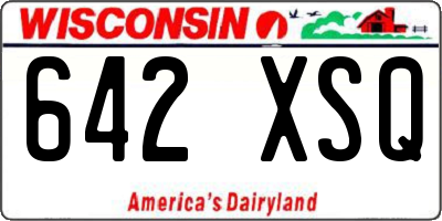 WI license plate 642XSQ