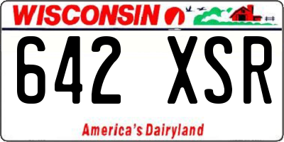 WI license plate 642XSR