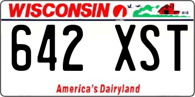 WI license plate 642XST